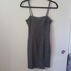 H&M Sparkly Silver/Gray Mini Cami Dress